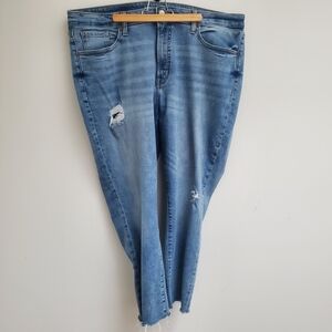 Old Navy Light Blue Distressed Women's Straight Leg Jeans